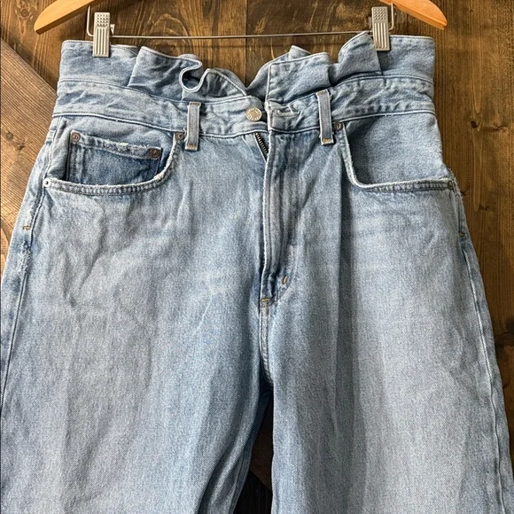 AGOLDE Lettuce Waistband Reworked High Rise Fitted 90s Jeans - Picture 4 of 15